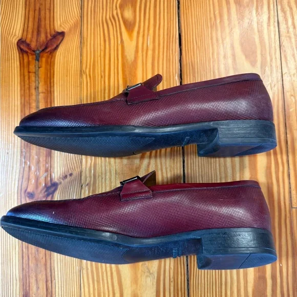 Giorgio Armani Men's Burgendy Slip-On Loafers - Picture 4 of 7